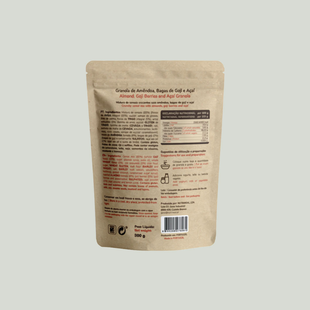 Granola de Amêndoa, Bagas de Goji e Açaí - 300 g