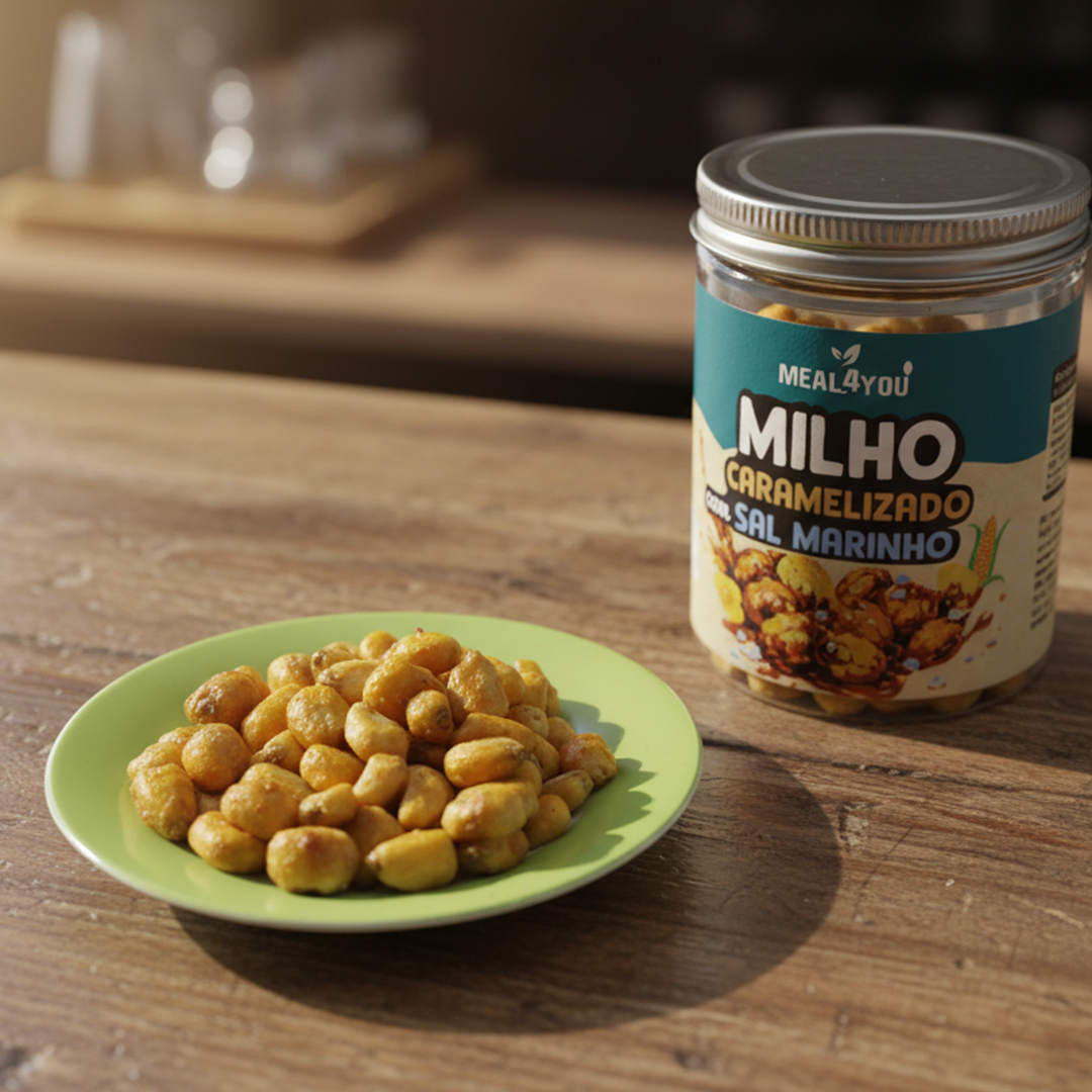 Milho caramelizado com sal marinho
