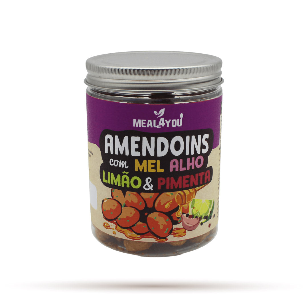 Amendoins com mel alho limão e pimenta