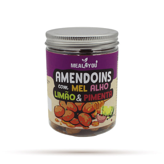Amendoins com mel alho limão e pimenta