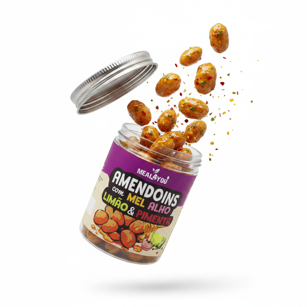 Amendoins com mel alho limão e pimenta